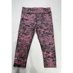 Under Armour Legging  Women Medium Black Pink Capri Compression Workout Gym